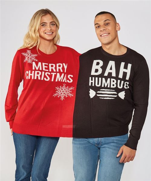 Adults Double Merry Christmas Bah Humbug Christmas Jumper CJ006 All Things Printed